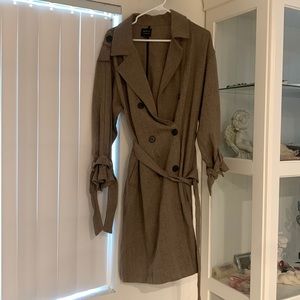 Brown/Taupe Houndstooth trench coat